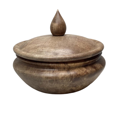 Handmade Lathe turned lidded hollowform 