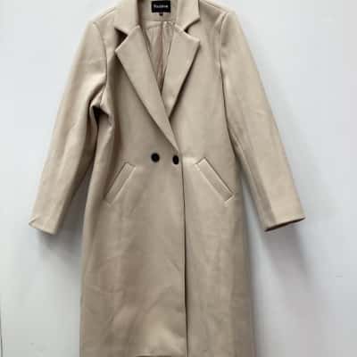 Fashion Women Long Coat Cream Size 2XL