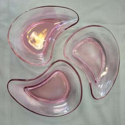 Vintage pink glass dishes