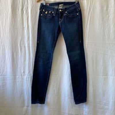 True Religion Womens  Size 24 / 6 Skinny Jeans Navy Blue 
