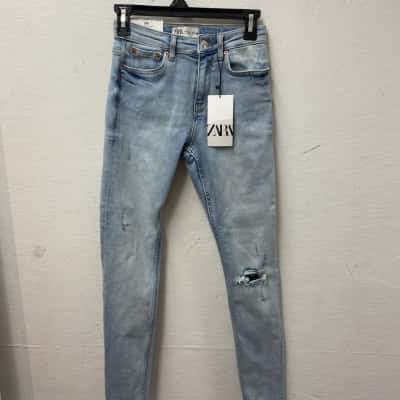 Zara Women's Size 8 Skinny Mid Rise Jeans Blue 