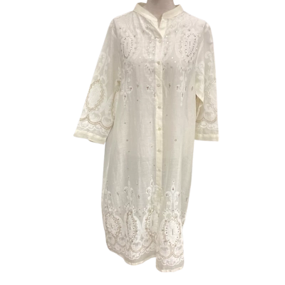  Bagatelle France Size L Long Sleeve Dress Cream 