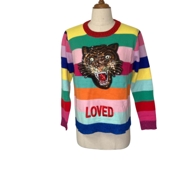 C’est Chic Womens  Size One Size Crew Neck Jumper Multicoloured 