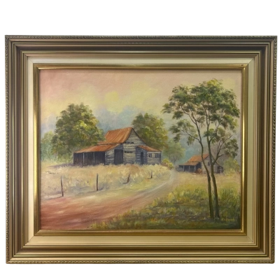 Landscape Outback Oil Painting Signed Ivy Sheperd