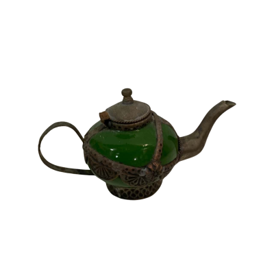 Chinese Tibetan Green Ornate Mini Teapot