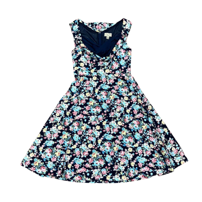Retro Lindy Bop Multicoloured Floral Dress Size 8