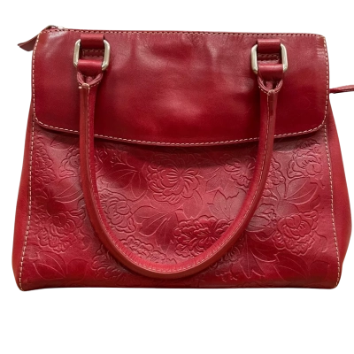 Colorado Red Floral Embossed Leather Handbag 
