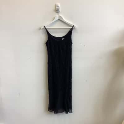 Anthea Crawford Womens Size 8 Sleeveless Midi Dress  Black  