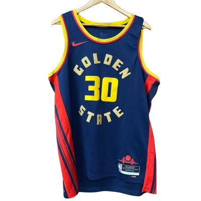 NBA Nike Mens Size XL Golden State Curry Navy Blue Jersey  