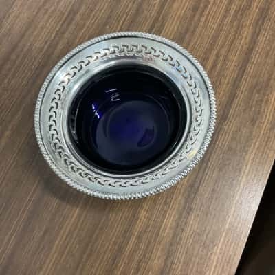 Hardy Brothers Reproduction Bowl with cobalt blue glass insert.