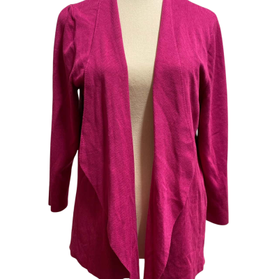 Jacqui-E Womens Size M Cardigan Pink  / Purple 