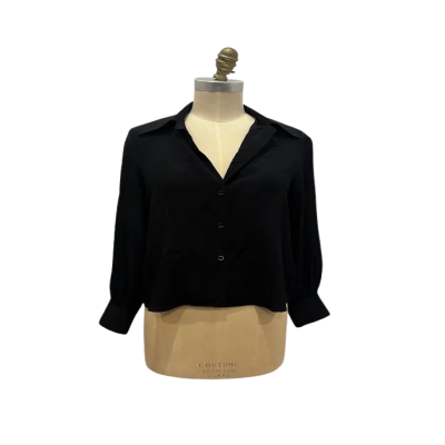 Scanlan Theodore Womens  Size 8 Button Up Top Black  