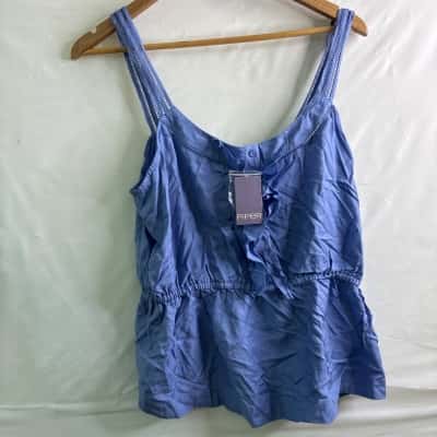 Piper Womens Size 14 Off-the-shoulder Top Blue BNWT