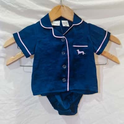 PETER ALEXANDER Kids Size 00 PJs Navy Blue 