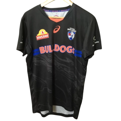 Asics Mens  Size M BULLDOGS Short Sleeve T-shirt Black  
