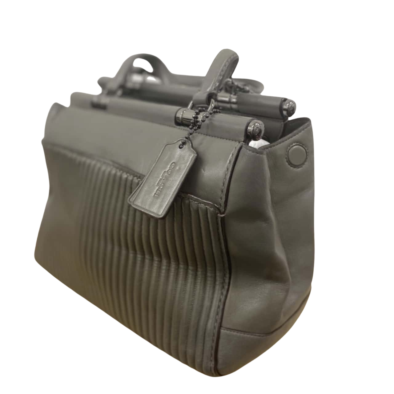 WOW !!Coach Women's leather Handbag Grey (s)