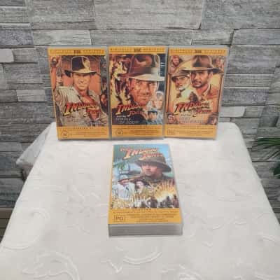 indiana jones 1,2,3 & young indiana jones VHS tapes  