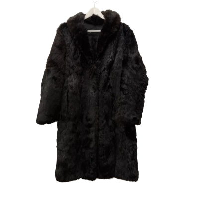 Stephen Dattner Womens  Size 16 Fur /Trench Coat Black  