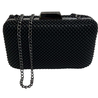 Olga Berg Womens Ball Mesh pod Clutch Black  