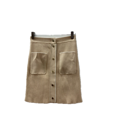 Maje Womens Skirt Size 36 BEige Ribbed Viscose Blend