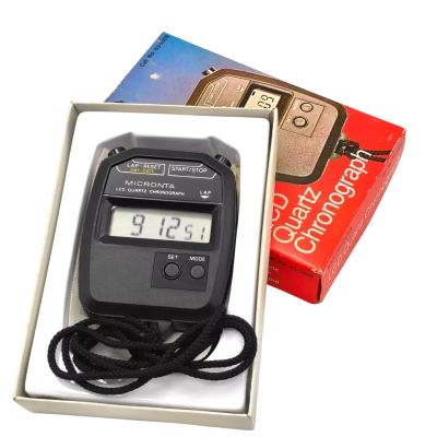 Vintage Micronta LCD Quartz Chronograph In Excellent Working Order In Box With Instructions  (small elec)