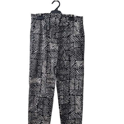 Marimekko Women's Size 8 Ankle Length Pants Black  / Off White / Pattern 