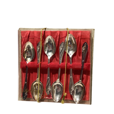 6 Vintage Grosvenor Teaspoons Silver Plate EPNS in Original Box     Brica 1