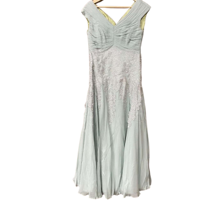 Sybille Deville Womens Silver Sequin/Lace Teal Formal Dress  