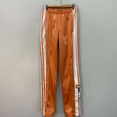 Adidas Womens  Size 6 Pop Studded Track Pants Orange / White 