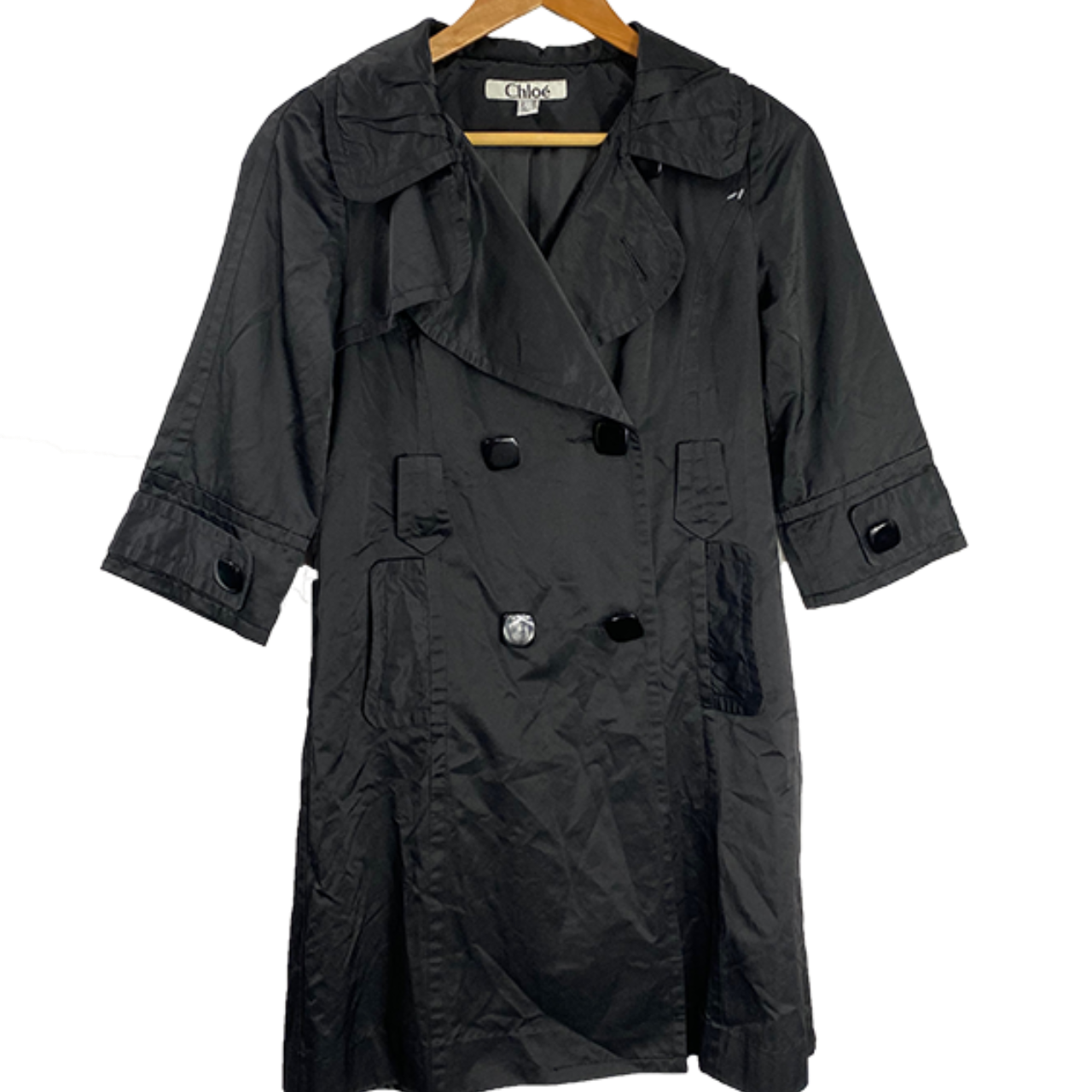 Chloe Db Trenchcoat Rubber Checks Black