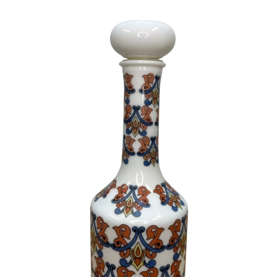 1970s Arcopal Opaline Milk Glass Decanter