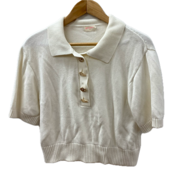 Gorman Womens Top Size 10 Cream Knit with Gold Buttons