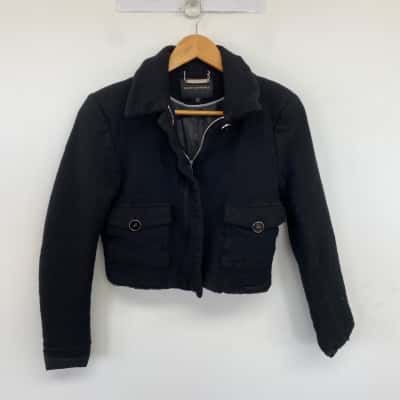 David Lawrence Black Blazer Crop Jacket  Size 10 