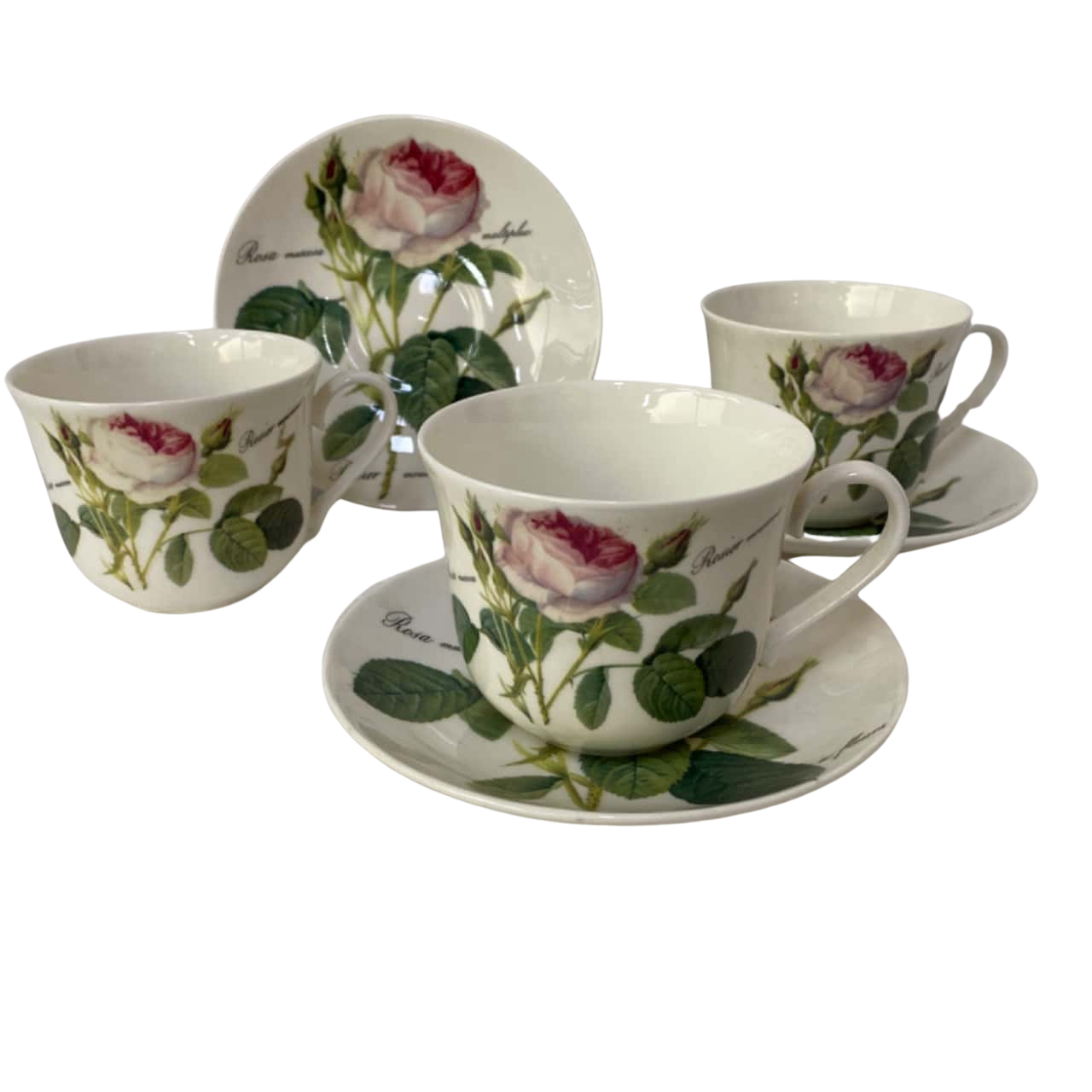 Roy Kirkham Bone China Jumbo Cup and Saucer Set x 3(s)