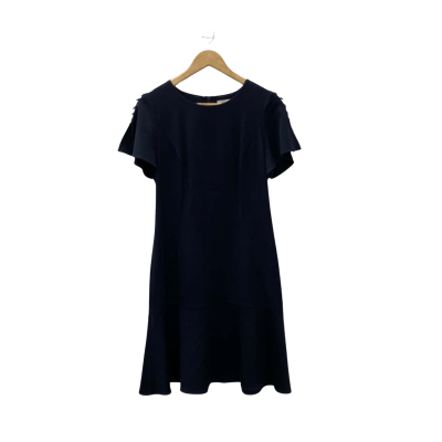 Veronika Maine Womens  Size 10 Short Sleeve Dress  Navy Blue 