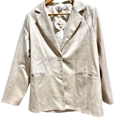 Serafina Womens  Size 12 Blazer / Suit Jacket Champagne / Cream 