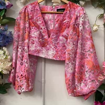 Mossman Womens  Size 6 Pink  top & skirt set