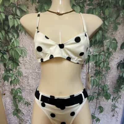 SOLID & STRIPED Women's Size M Polka Dot Rachel Bikini Top & Bottom
