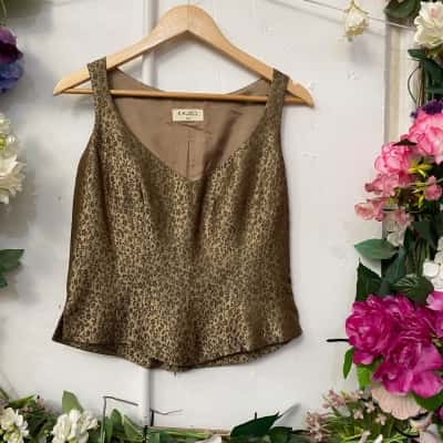  Womens  Size 12 Sleeveless Top Gold 