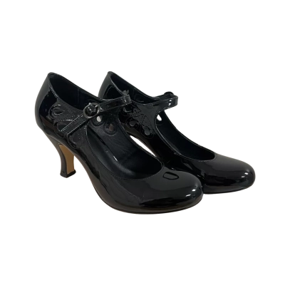 I love Billy Mendy womens size 37 black patent high heels