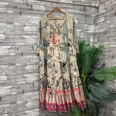 Orientique Womens  Size 20 Maxi Dress Multicoloured 