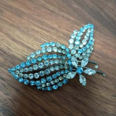 Vintage Sparkly Flower/Leaves Brooch