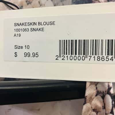 Sheike snakeskin Beige size 10 Blouse 