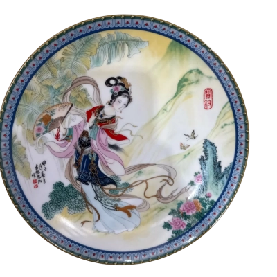 Beauties of the Red Mansion ~ “Pao Chai” ~ PLATE ~ by Master Artisan Zhao Huimin