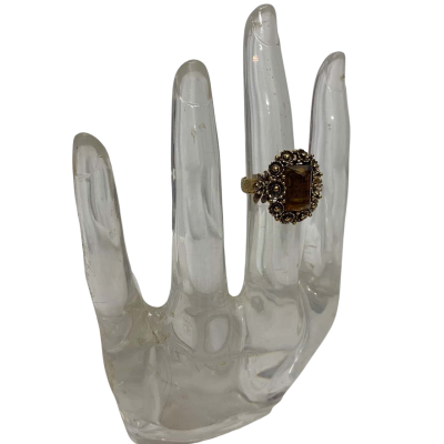  Womens Ring Gold Amber stone Sarah Coventry 