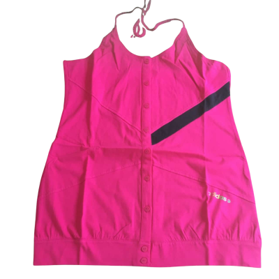 BNWT Adidas Womens  Size XL Pink Stripe Halter Top 100% Cotton.     HTH