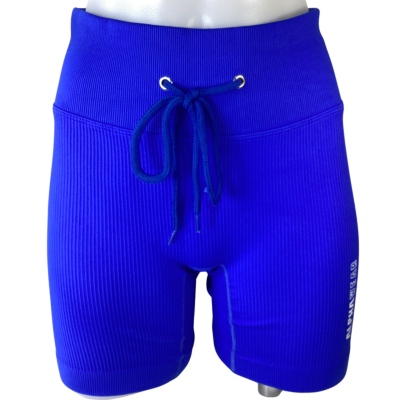Alpha Wear - Blue Bike Shorts Lace-up (Size S)