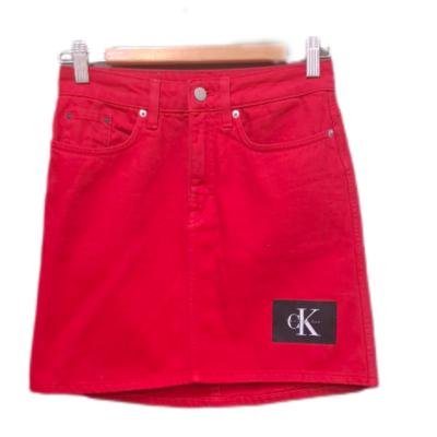 Calvin Klein Womens  Size 26 Mini Skirt Red 