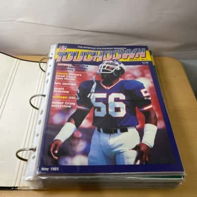 Vintage American Pro Football Touchdown Magazines Binder (22 magazines)