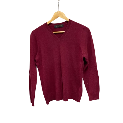 Talk Poppy cashmere Womens  Size M V-Neck Jumper Red 